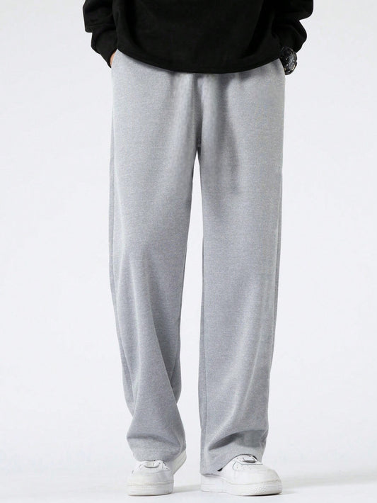 Dockstreet Men Striped Grey Track Pants