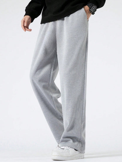 Dockstreet Men Striped Grey Track Pants