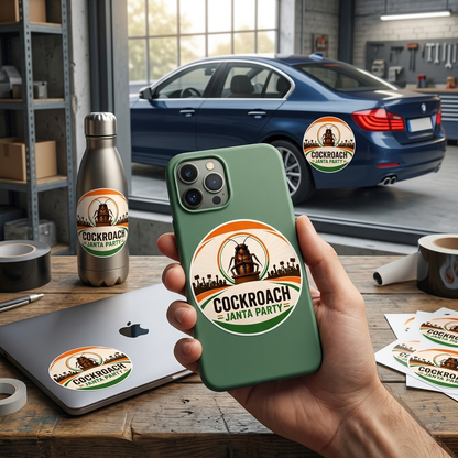 Cockroach janta party sticker
